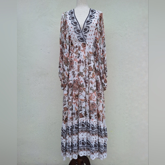 Anthropologie V-neck Longsleeve Maxi Dress - Picture 4 of 16